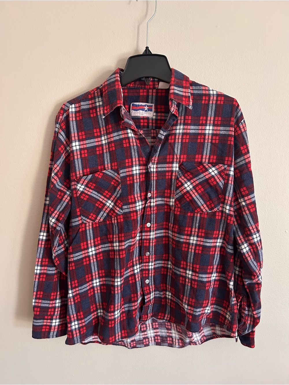 American Edition Plaid Flannel Button-Up Shirt size med